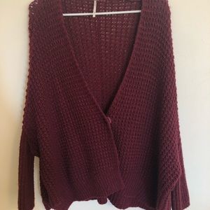 Free people, maroon cardigan